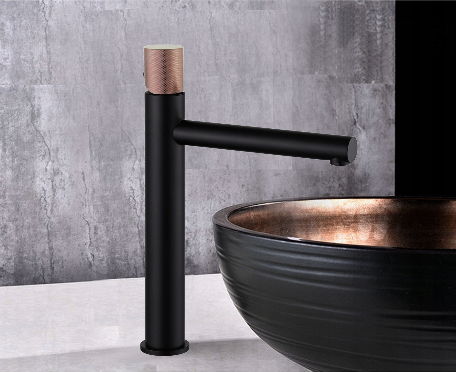 MEXEN ELBA ONE BATERIA UMYWALKOWA CZARNA ROSE GOLD Kod producenta 74111-76