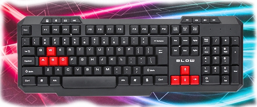 KLAWIATURA GAMINGOWA 112 QWERTY KLAWISZY USB CZARNA DOM BIURO DLA GRACZY Producent Blow