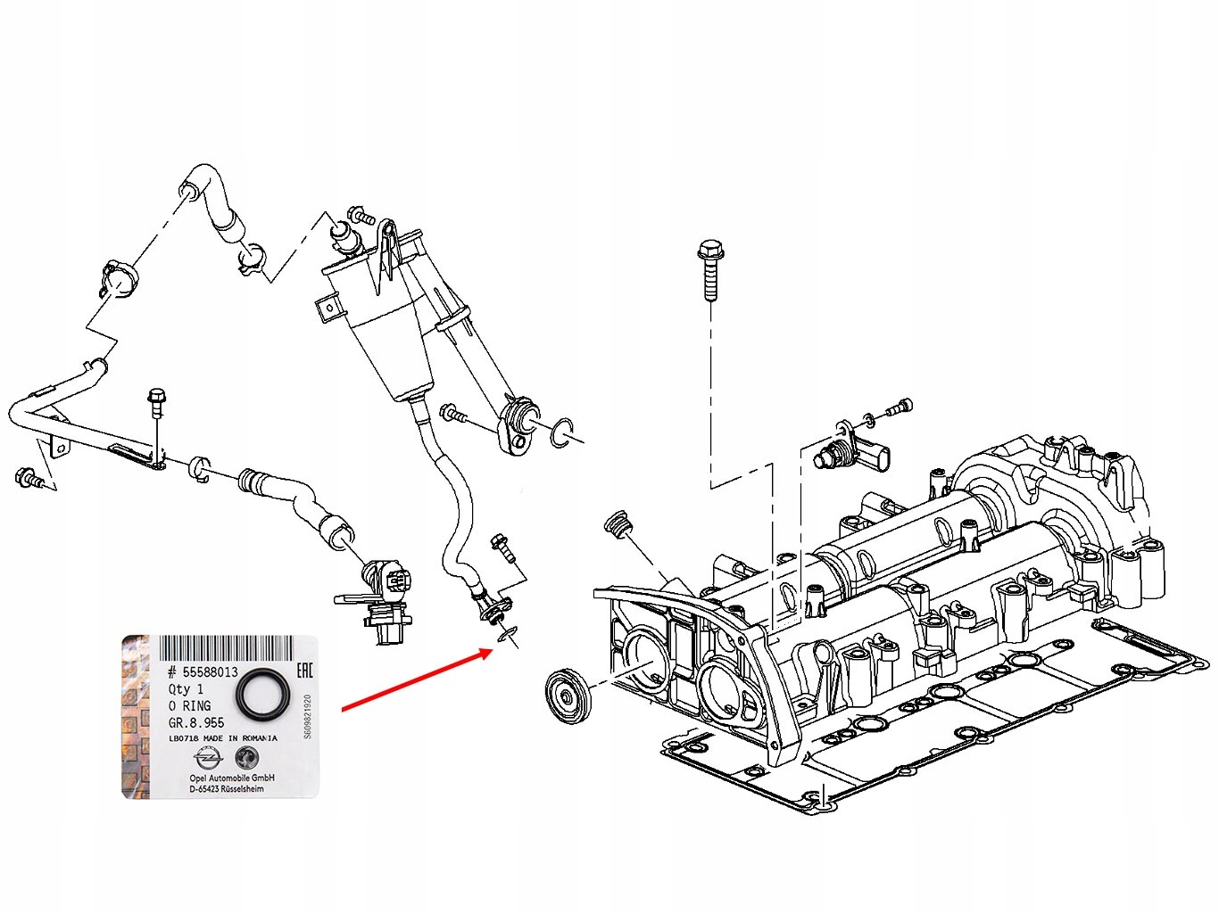 ORING USZCZELKA SEPARATORA OLEJU OPEL ASTRA J 2.0 Producent części Opel OE