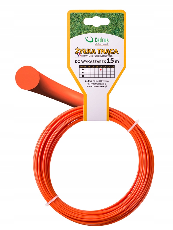 

Żyłka Do Kosy 2,4 mm 15 m Okrągła Francuska Cedrus