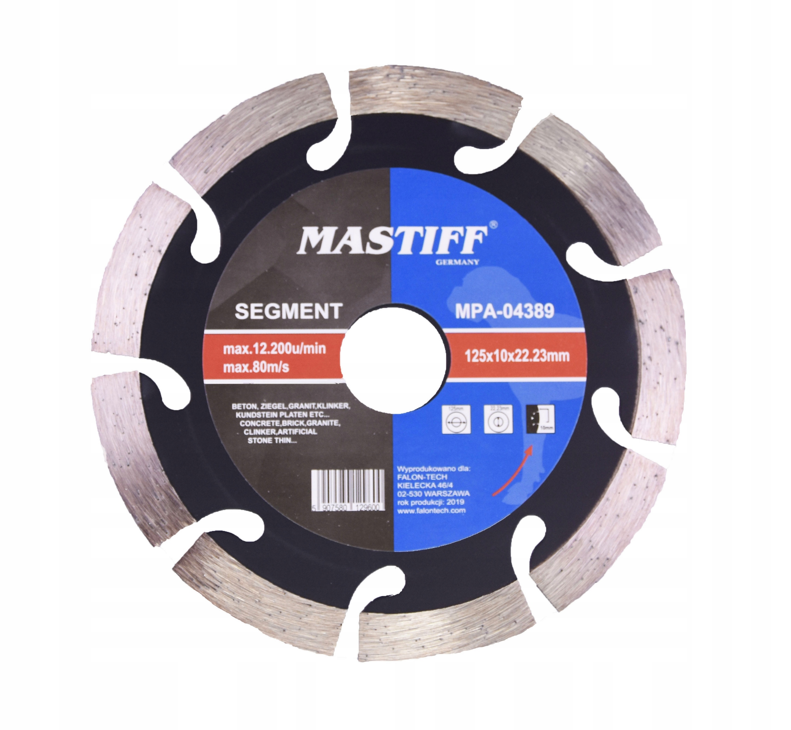 

Mastiff Tarcza Diament 125 mm Segment Kostka Beton