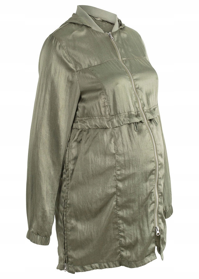 O1822 KURTKA CIĄŻOWA DŁUGA OLIWKOWA r.34