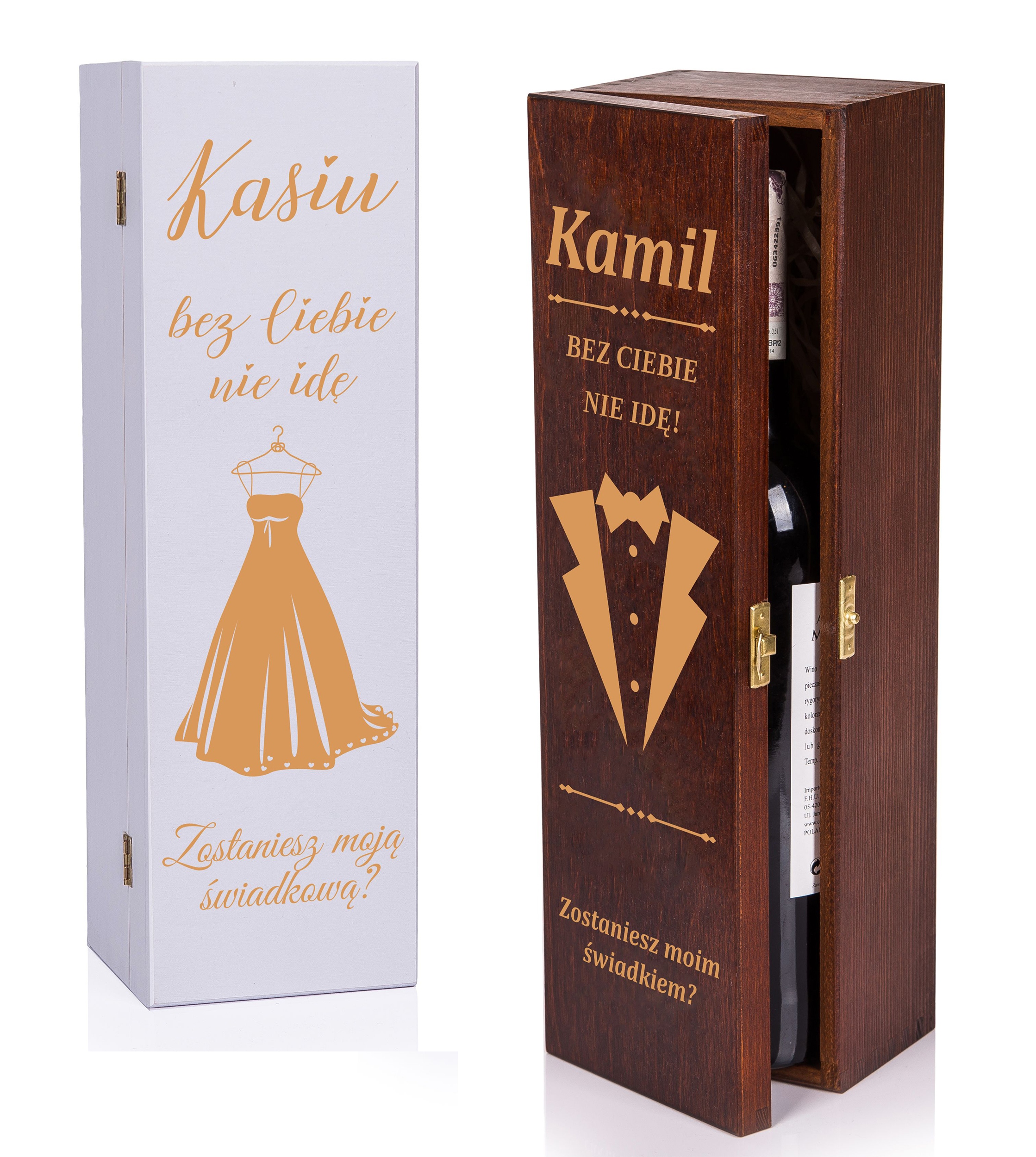 PROŚBA O ŚWIADKOWANIE SKRZYNKI NA WINO GRAWER Kolor dominujący biały