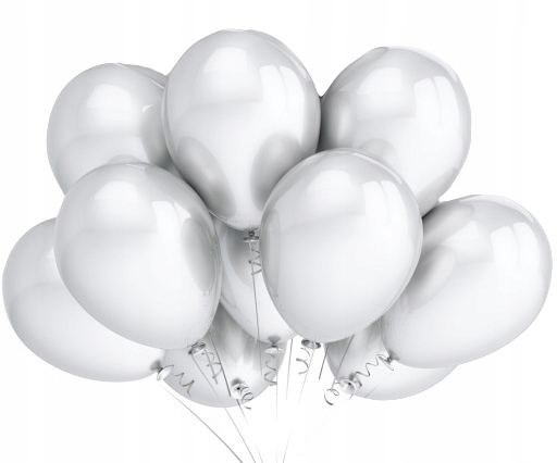 

Balony Metaliczne Białe Urodziny Ślub Wesele 10szt