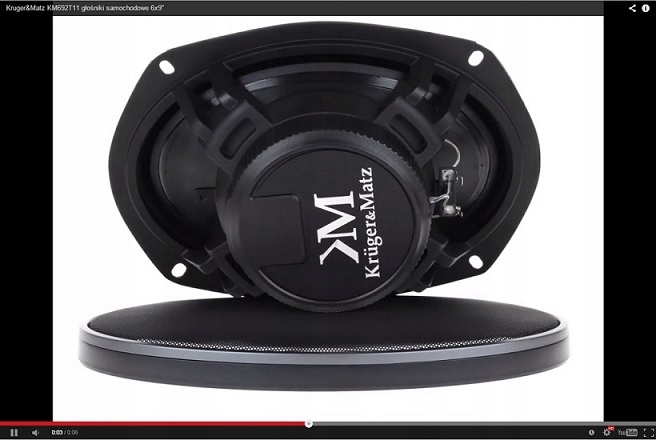 GŁOŚNIKI SAMOCHODOWE KRUGER&MATZ 692T11 6x9'' Marka Kruger&matz