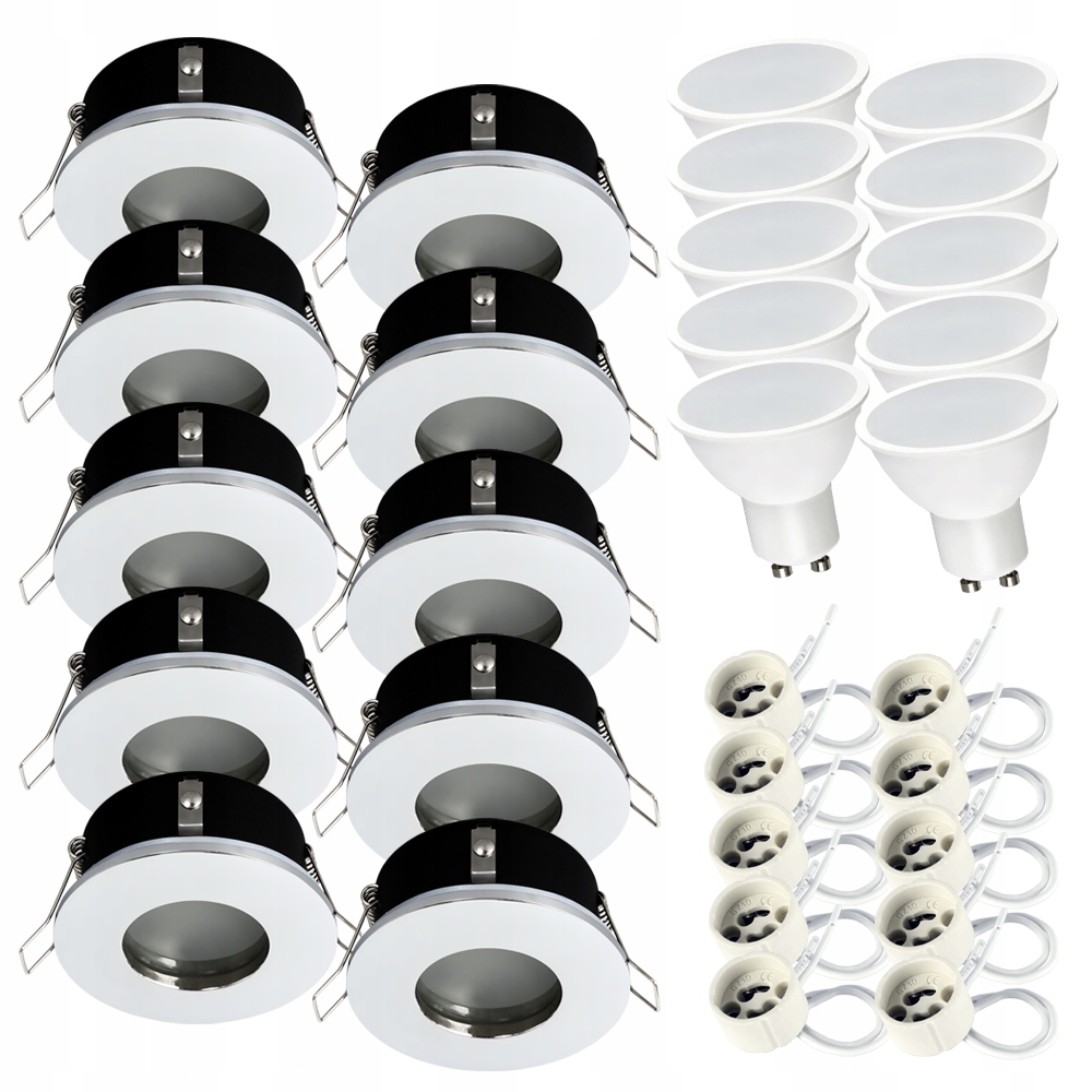 Zápustné svietidlo halogén IP44 Očko strop kúpeľňa podbitie Led GU10 7W