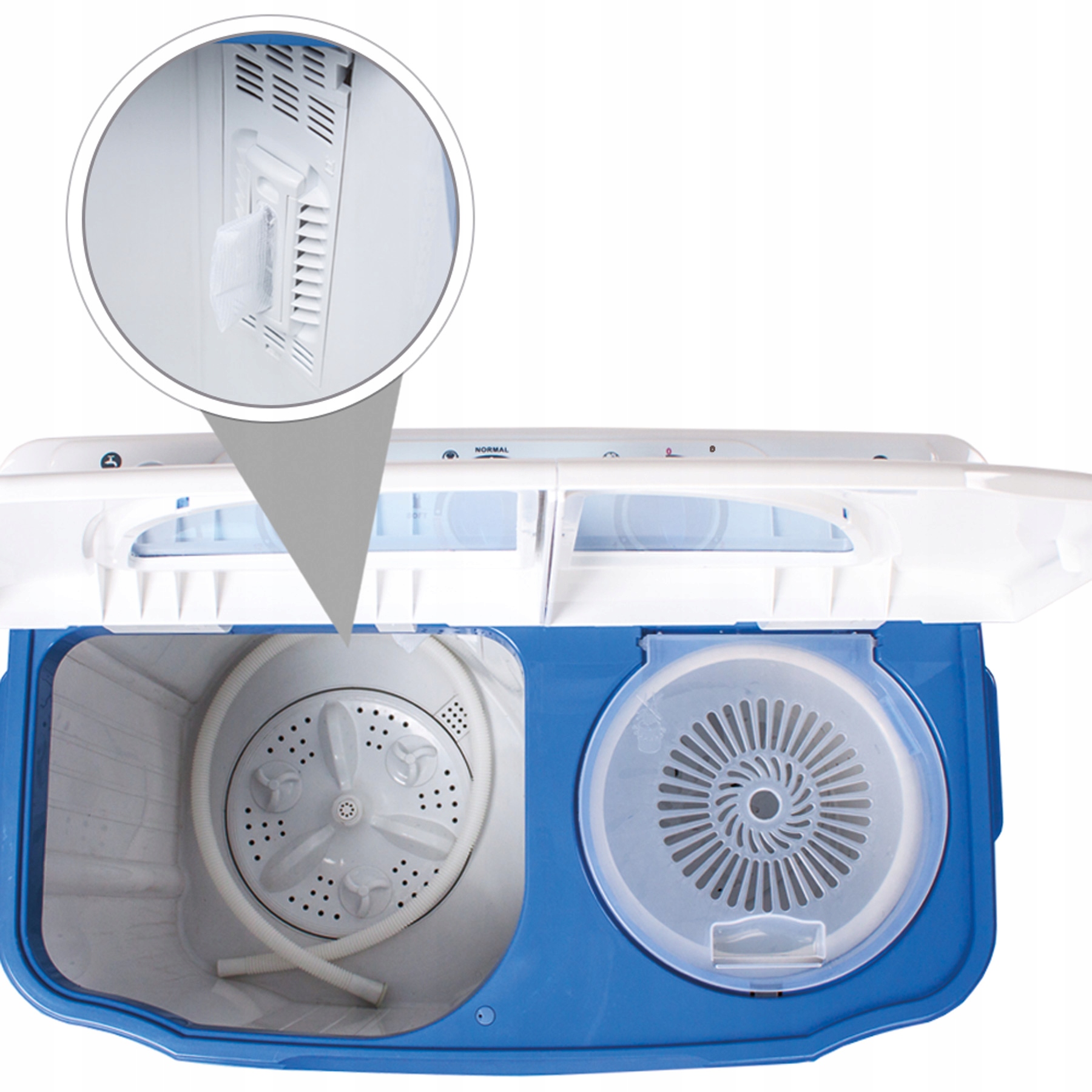 Отдельностоящая стиральная машина Tectake 400777. Доминирующий цвет: белый.