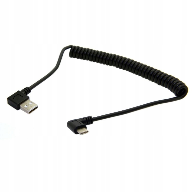 

Kabel kątowy Usb-c 3.1 typ C- Usb spirala 1M Prawy