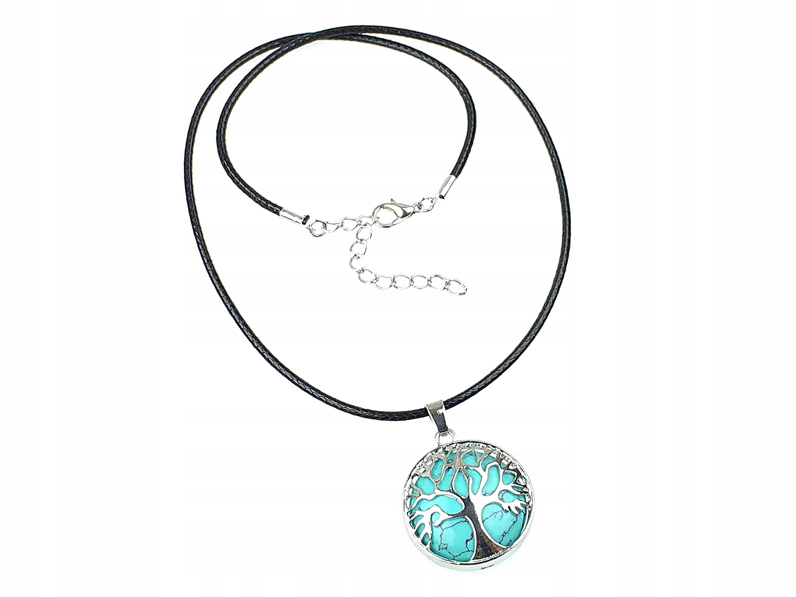 

naszyjnik wisior turkus drzewko drzewo życia+linka