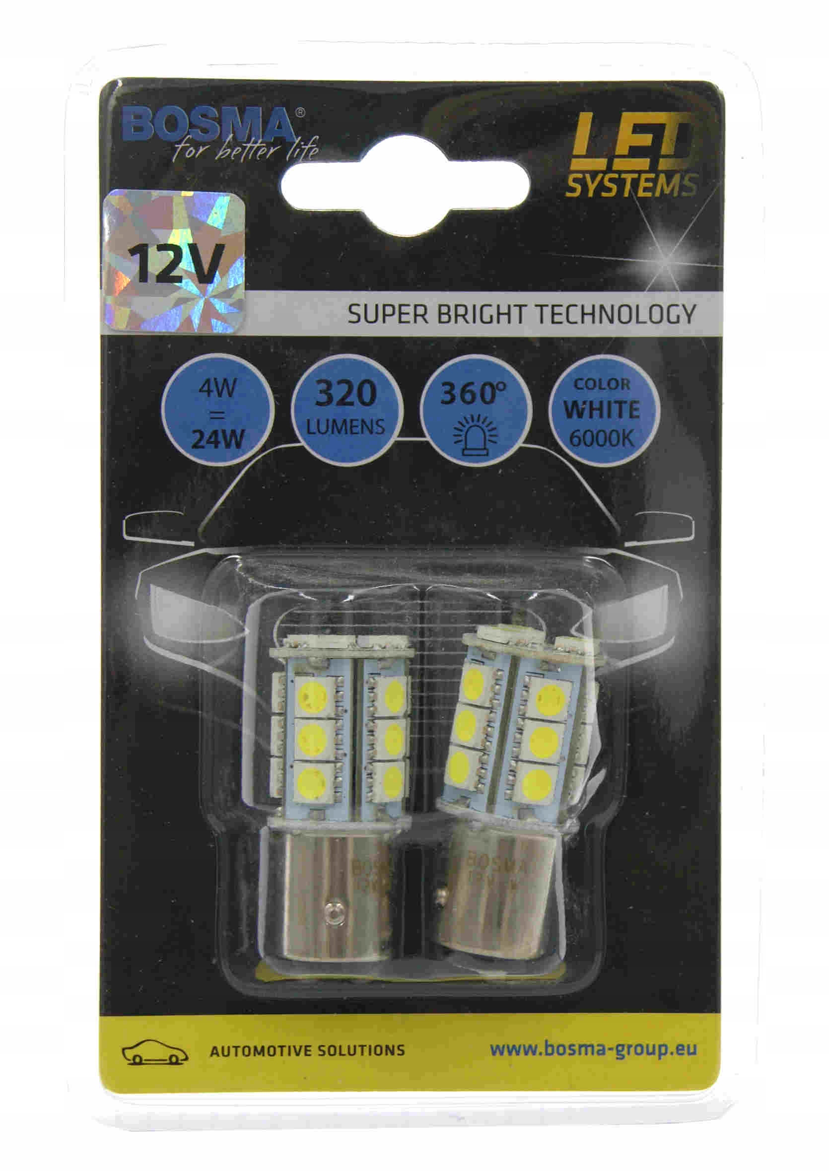 

Bosma Led Żarówka BAY15D P21/5W 12V 18xSMD 2SZT