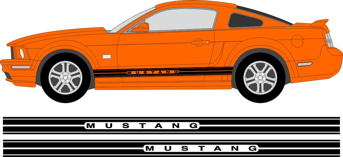 

Naklejki pasy na bok samochodu Ford Mustang #4-551