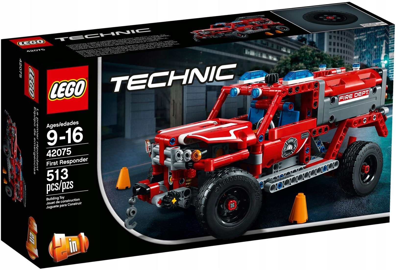 LEGO TECHNIC 42075 STRAŻ POŻARNA 2W1 FORMUŁA STRAŻ
