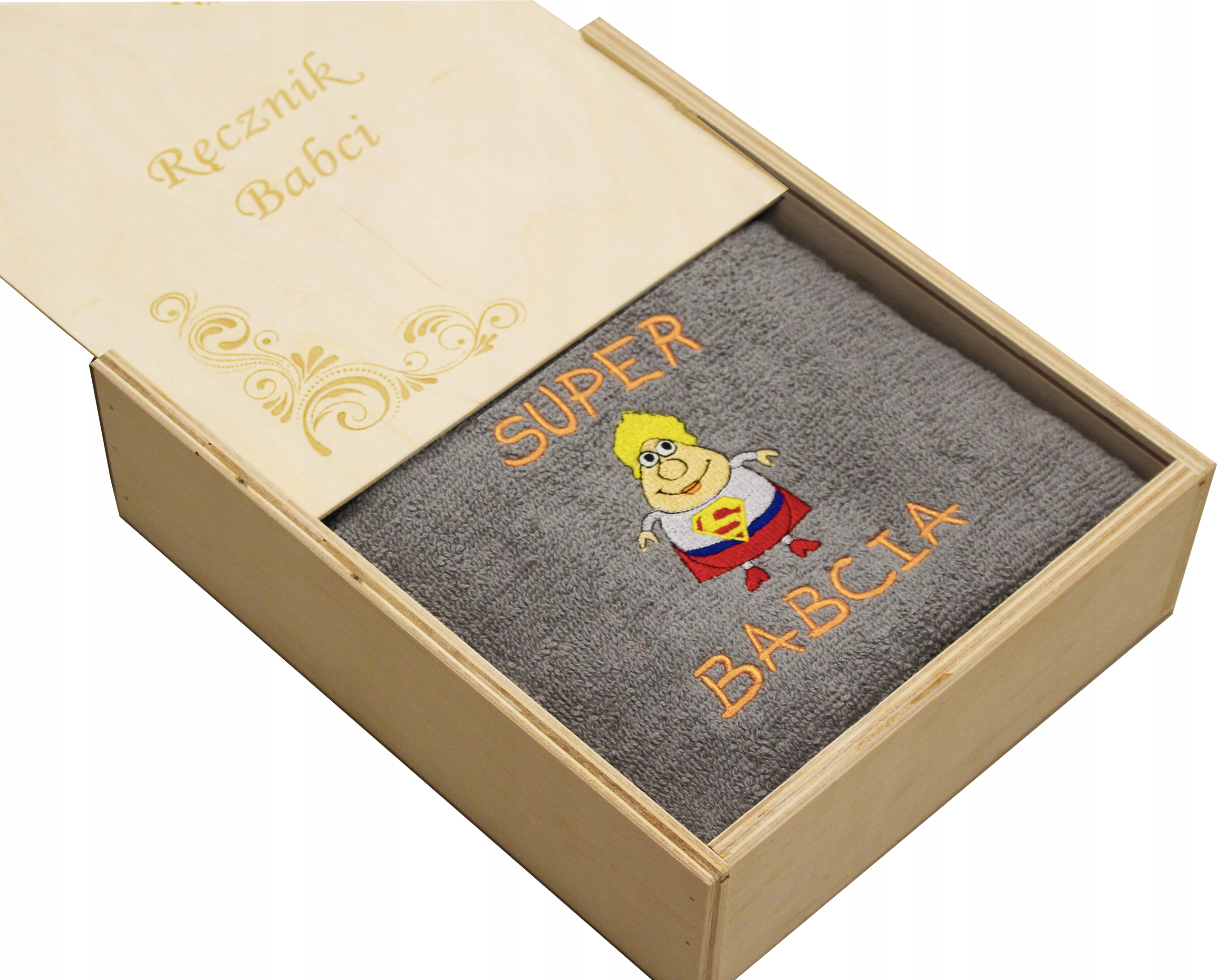 

Ręcznik Z Haftem Babcia Dziadek 70x140 Na Prezent