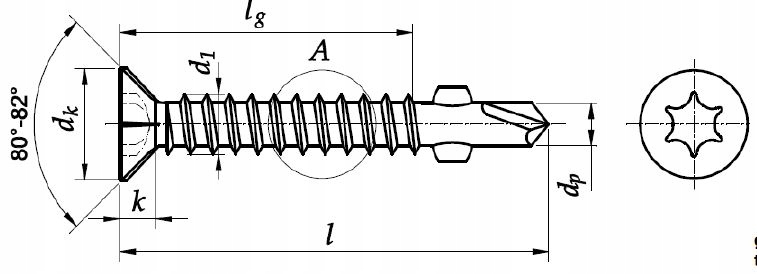 WKRĘTY SAMOWIERCĄCE DO METALU 5,5x38 TORX Oc.P 10s Marka BIT-TECH