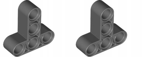 

Lego Technic Liftarm 3x3 T ciemny szary 60484 2szt