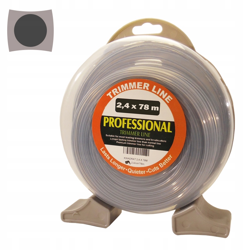 

Żyłka Tnąca Kwadrat Do Głowicy Kosy 2,4 mm x 78 m