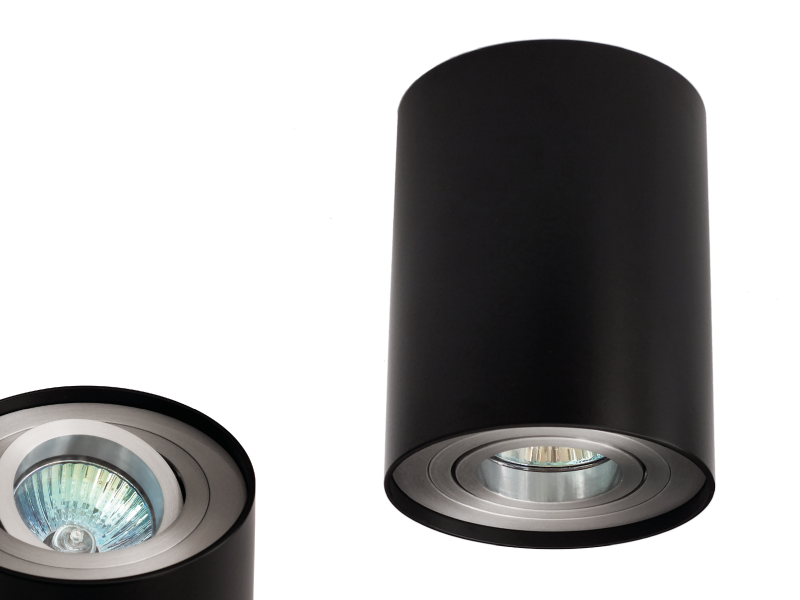 

Oprawa Natynkowa Okrągła GU10 MR16 Tuba Czarna Alu