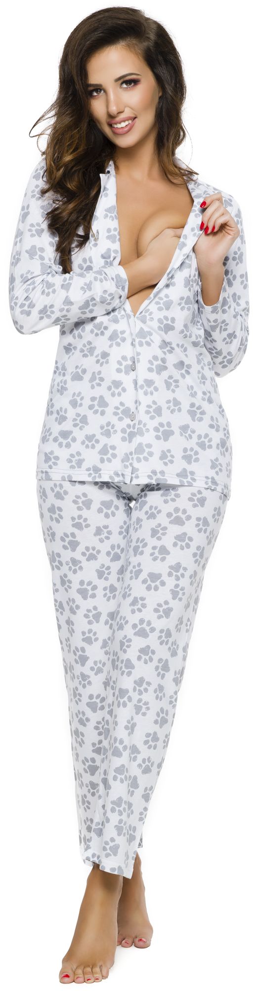 BAWEŁNIANA CAŁA ROZPINANA PIŻAMA DO KARMIENIA 4XL Rozmiar 4XL