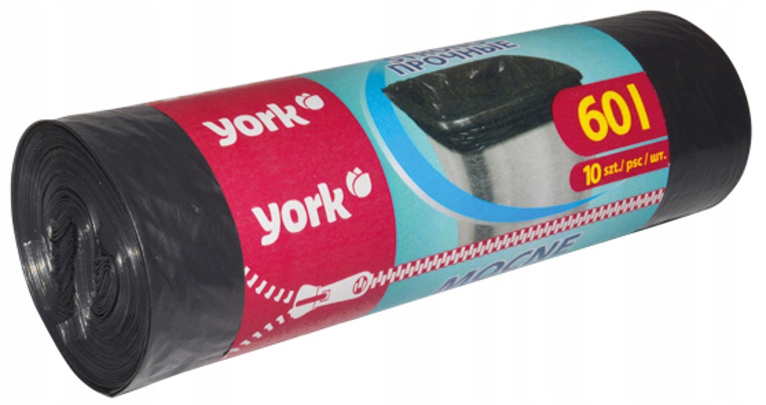 

Worki na śmieci mocne 60L 10szt York wytrzymałe