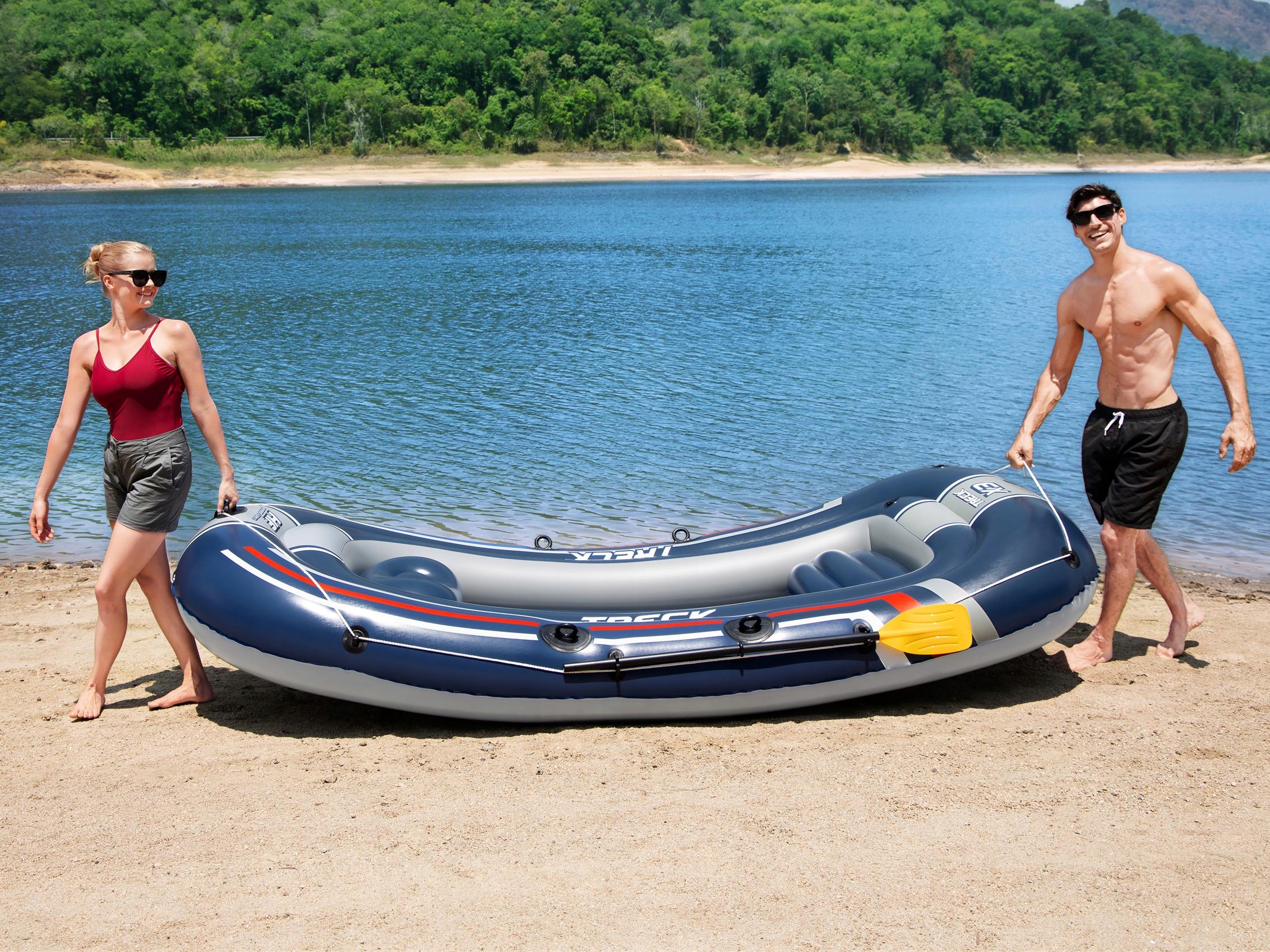 PONTON dmuchany Wiosła Pompka 4os Bestway TRECK X3 Model 61110