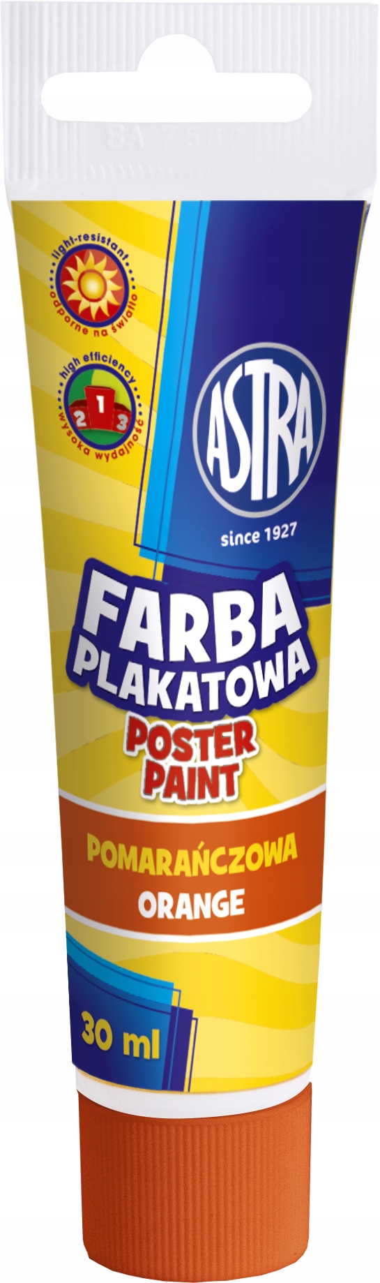 FARBA FARBY PLAKATOWA ASTRA TUBA 30ml POMARAŃCZOWY