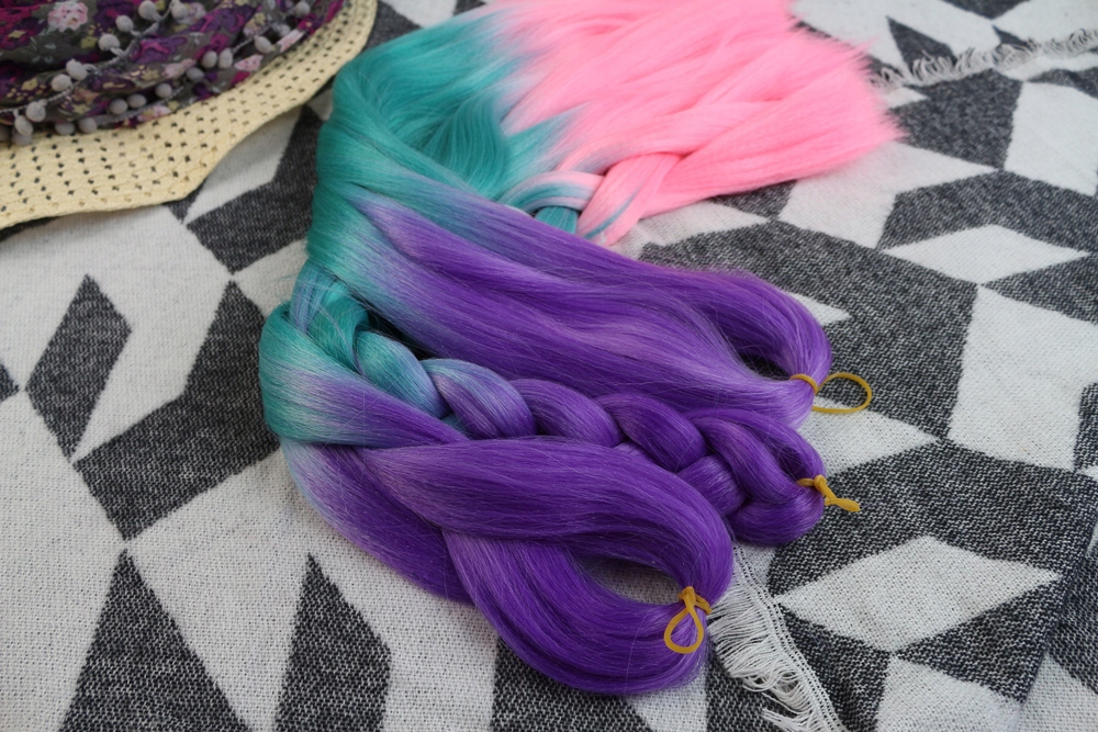 Włosy SYNTETYCZNE do warkoczyków KOLOROWE warkoczyki DOCZEPIANE WŁOSY ombre Kolor włosów inny