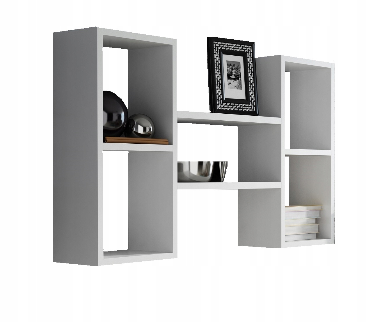 Závěsná police Závěsný regál Bílý Sonoma Polička Na Knihy Nástěnný obývací pokoj