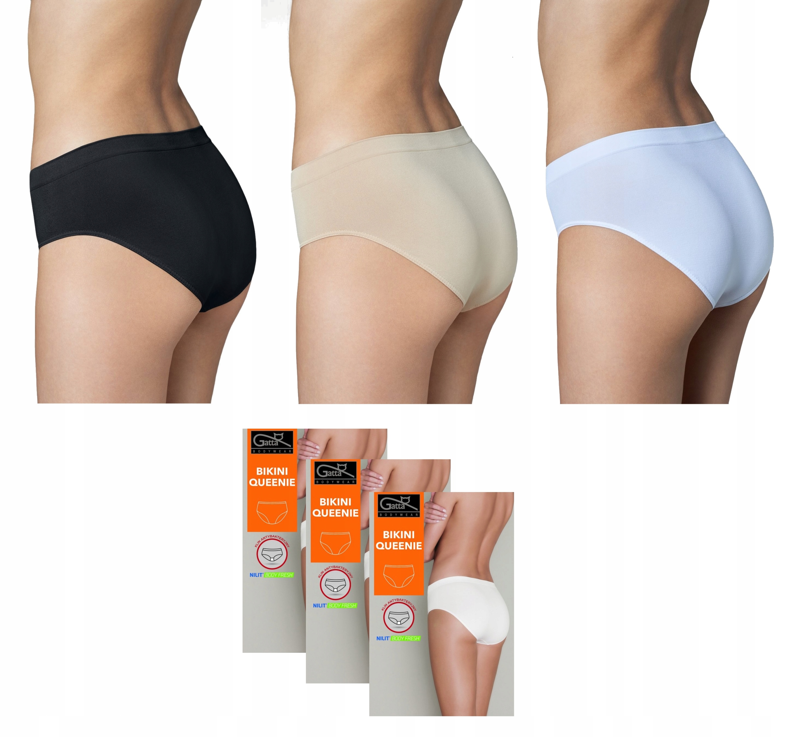 

3 x Gatta bikini Queenie figi majtki bezszwowe r M