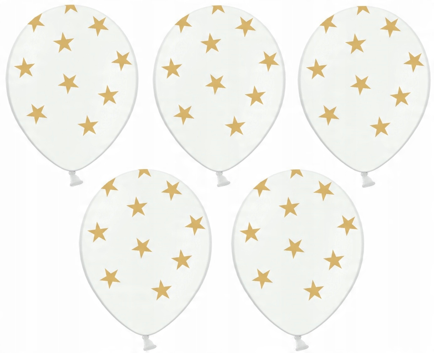 

Duże 36cm balony z nadrukiem Gwiazdki Złote 5szt