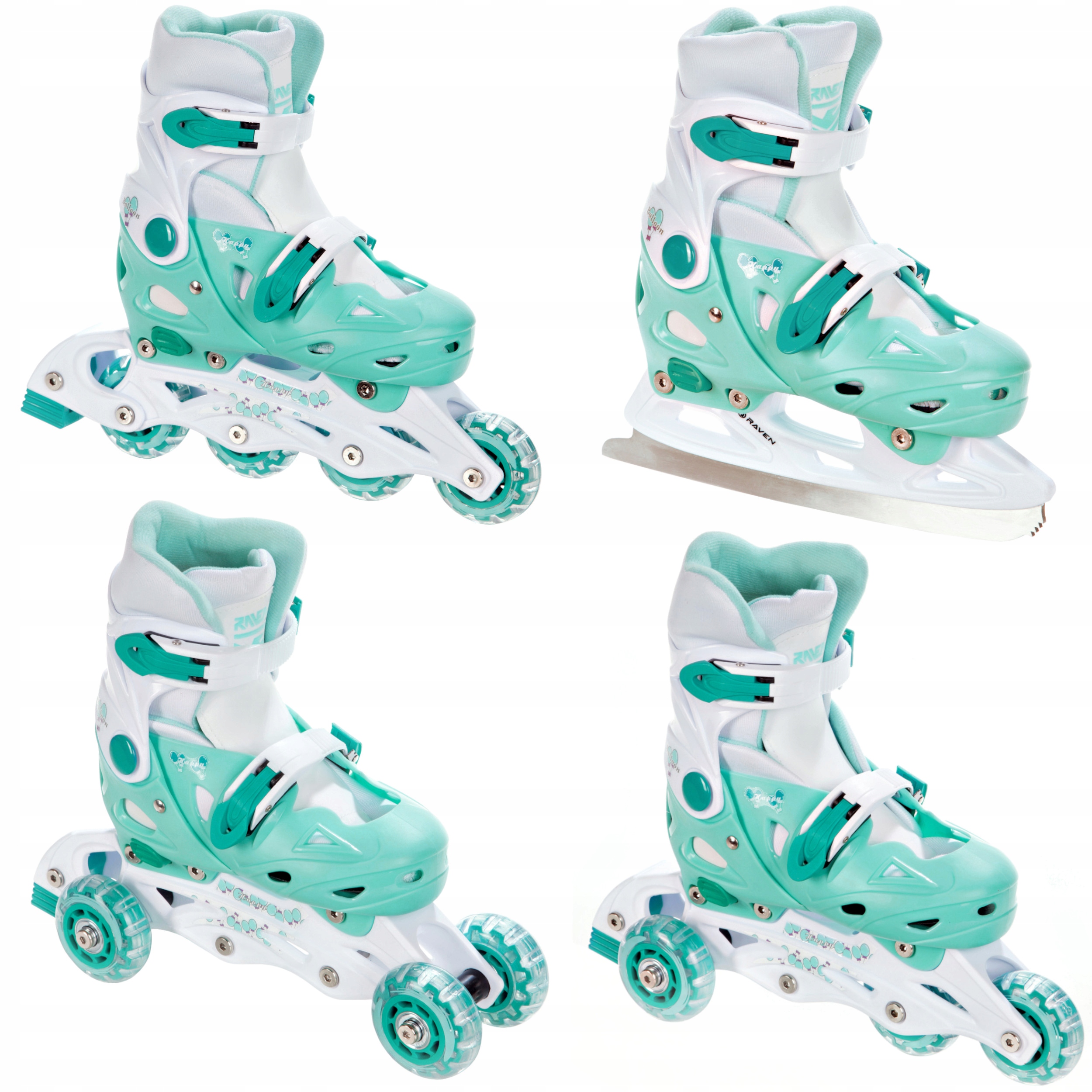 

Rolki Łyżwy 4w1 Raven Balloon Mint 37-40