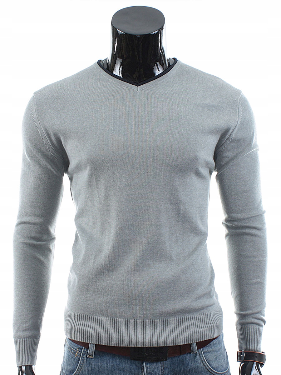

Sweter w Serek Bawełna CD10 Szary__XXL_POLSKA