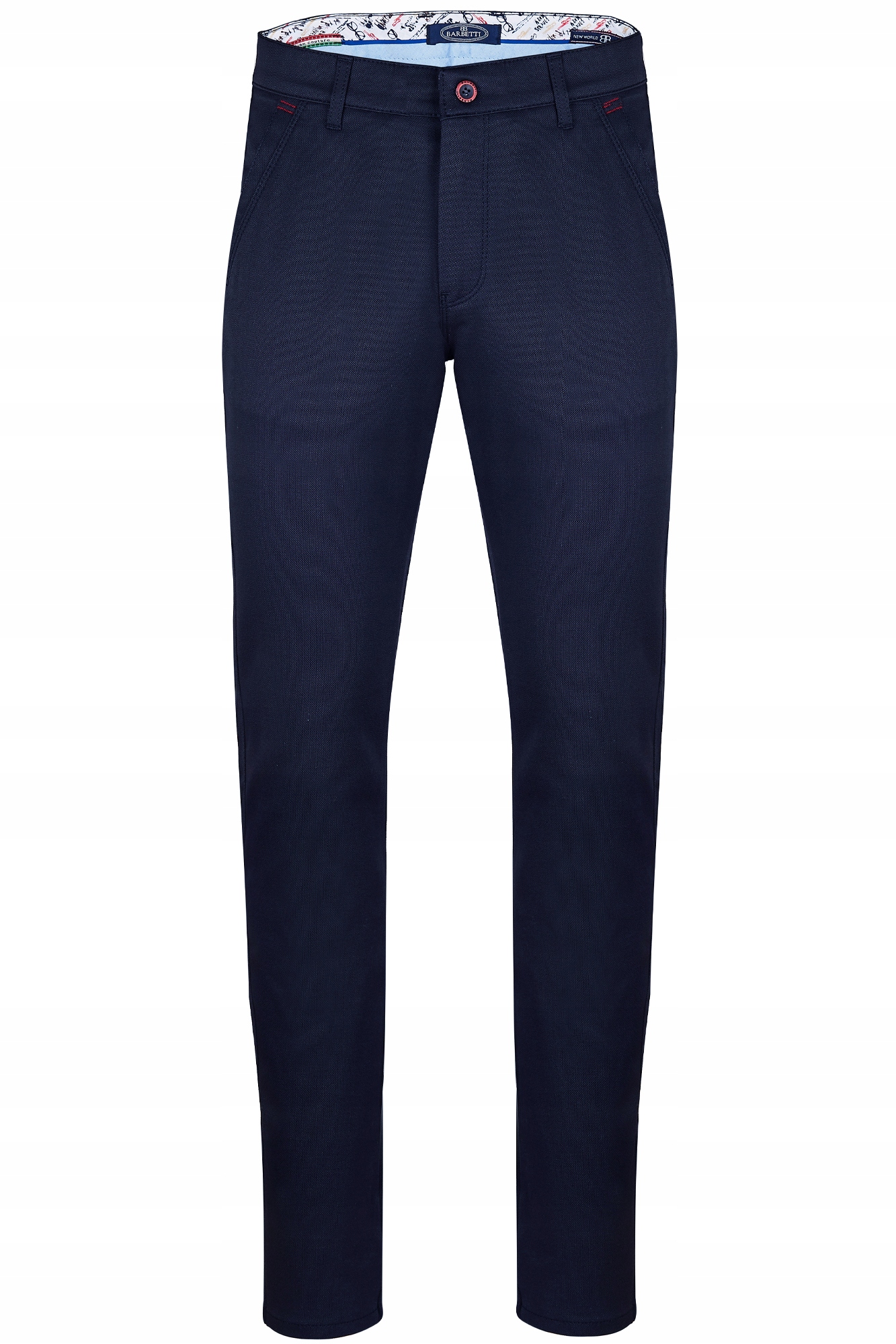 Pánské Kalhoty Chinosy Elegantní Modré Inkoustové Perforované: 32