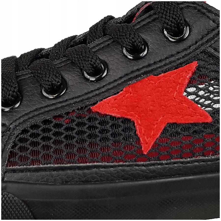 BIG STAR DD274690 czarne czerwone trampki ażurowe gwiazdka r. 36 Długość wkładki 23 cm