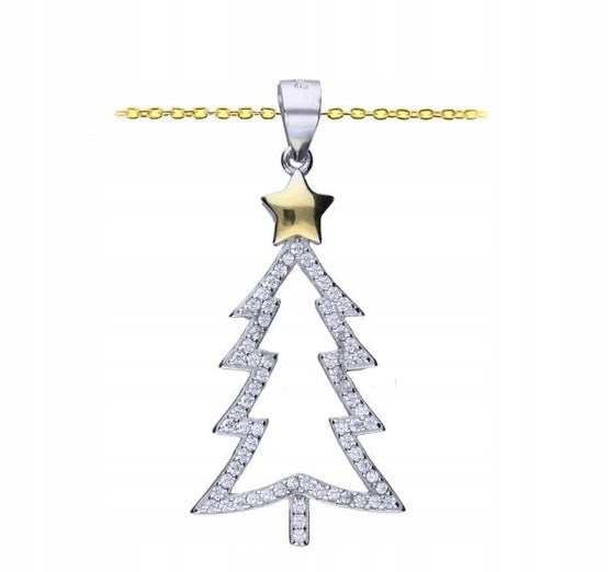 CHOINKA ŚWIĘTA MIKOŁAJ ŁAŃCUSZKIEM 925 NASZYJNIK