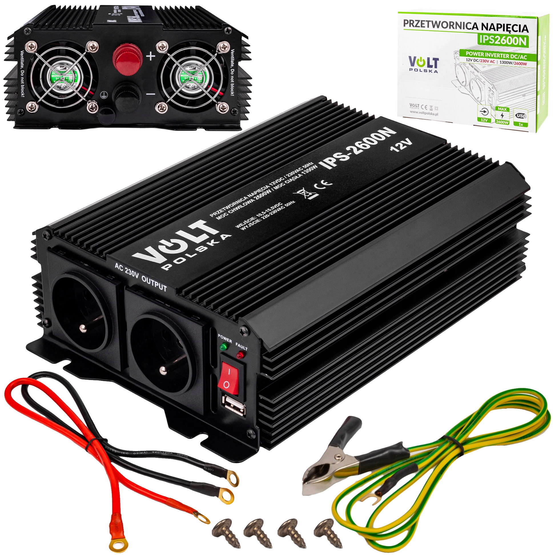 

Przetwornica 12V 230V Samochodowa Napięcia 2600W