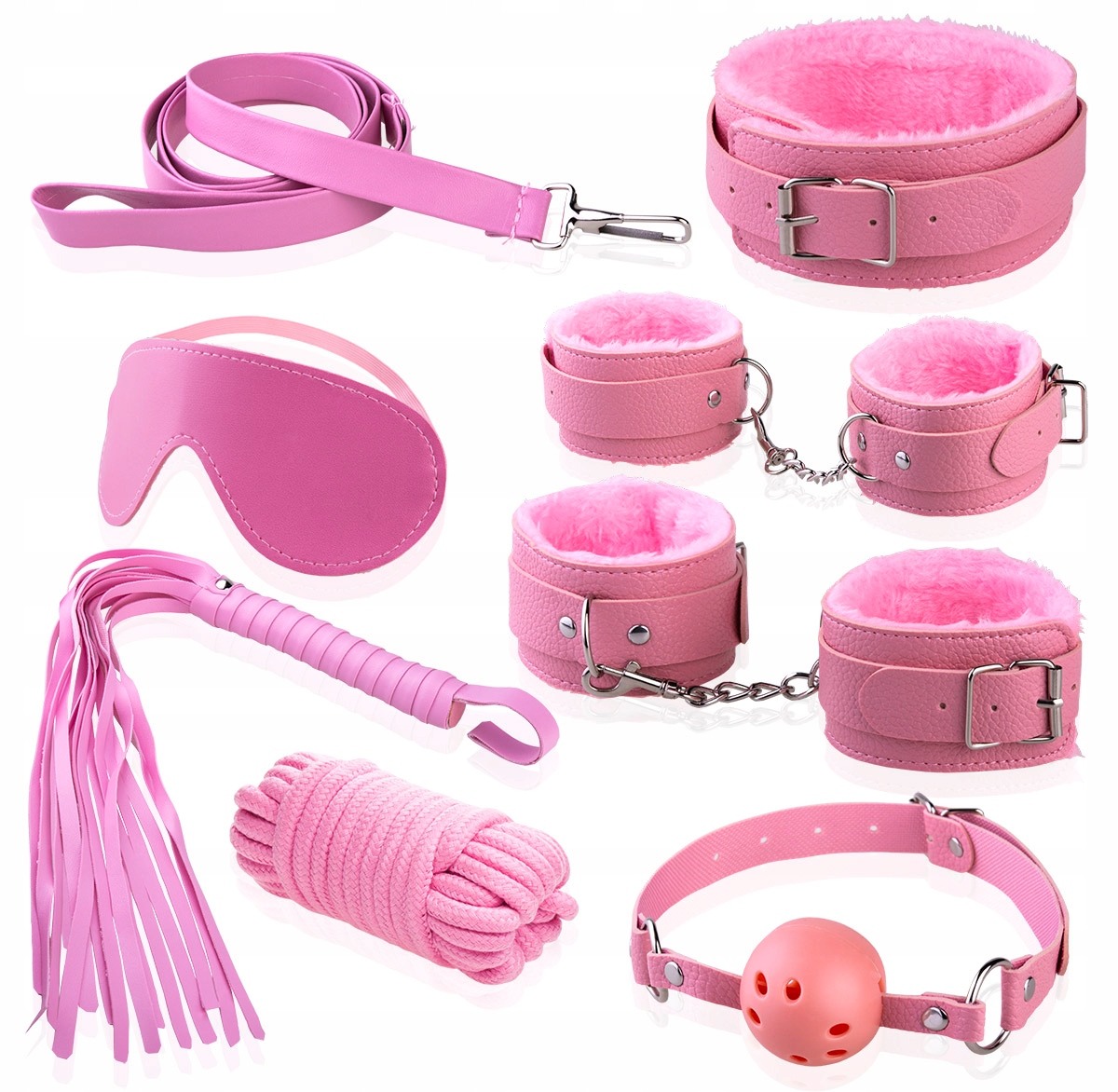 Zestaw BDSM Ero-Bull różowy 7 elementów