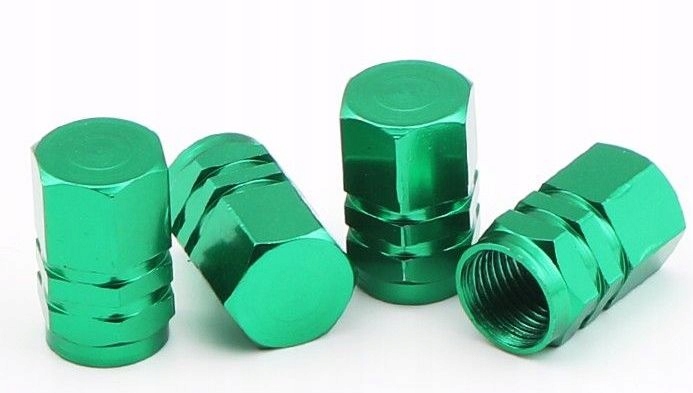 

Nakrętki Aluminiowe na Wentyle Zielone zaworki alu