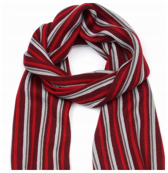 

Szalik Szal Zimowy Duży Męski Szary Bordowy s032