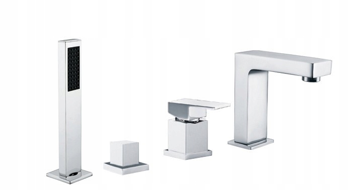 Bateria wannowa nawannowa Mexen Cube łazienkowa wannowo-prysznicowa chrom