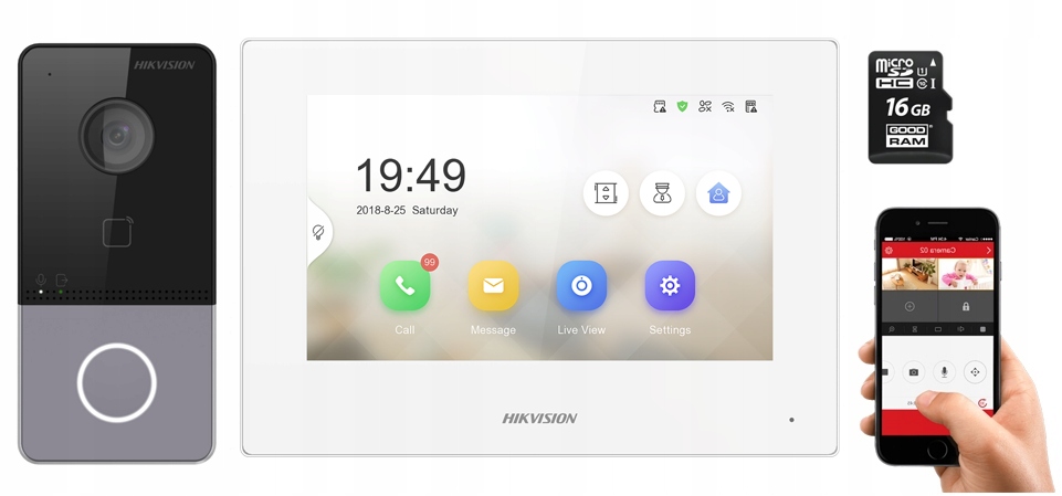 Hikvision Ip Videovrátnik 7'' LCD FullHD Aplikácia