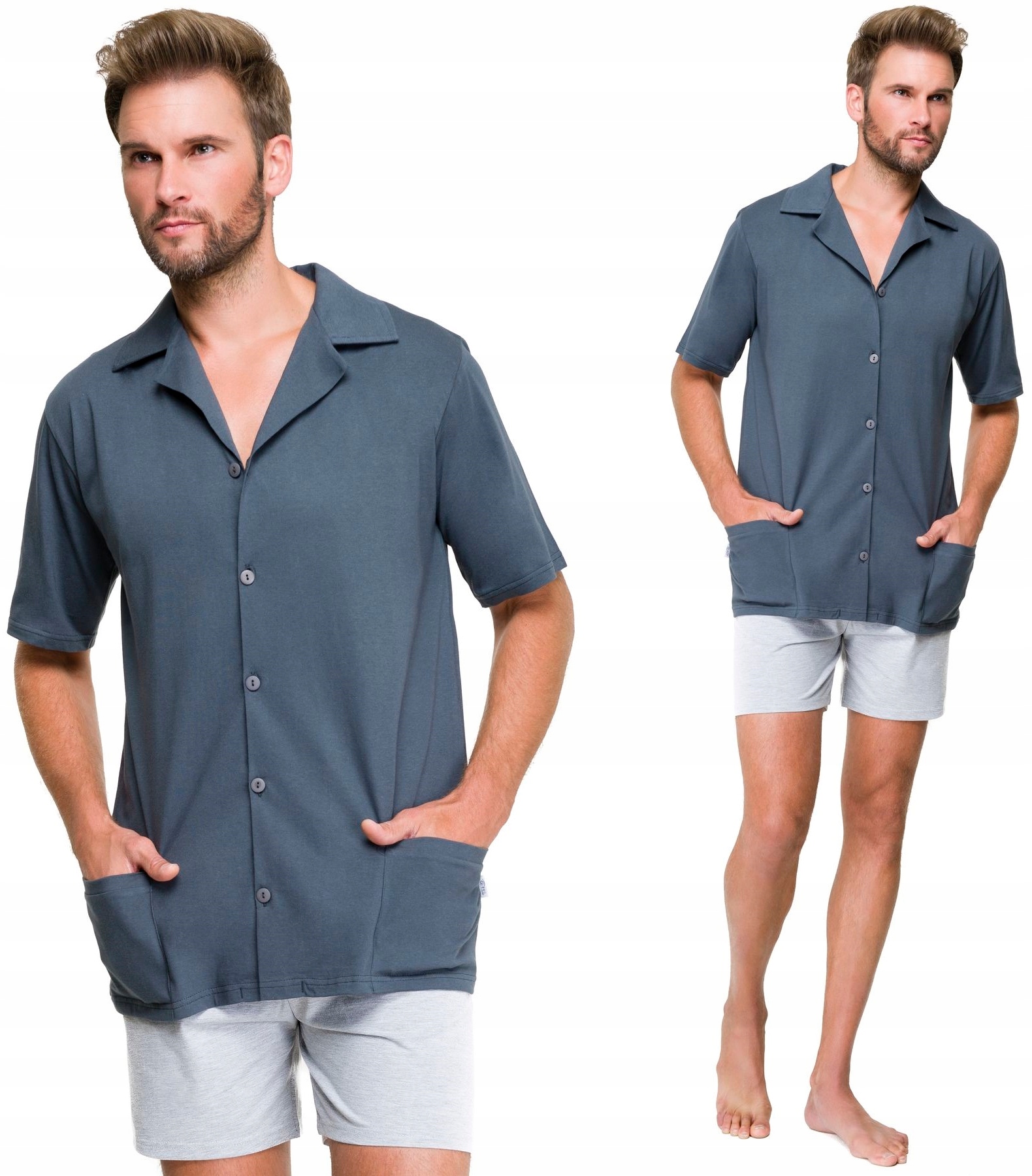 ROZPINANA BAWEŁNIANA GŁADKA PIŻAMA MĘSKA XXL