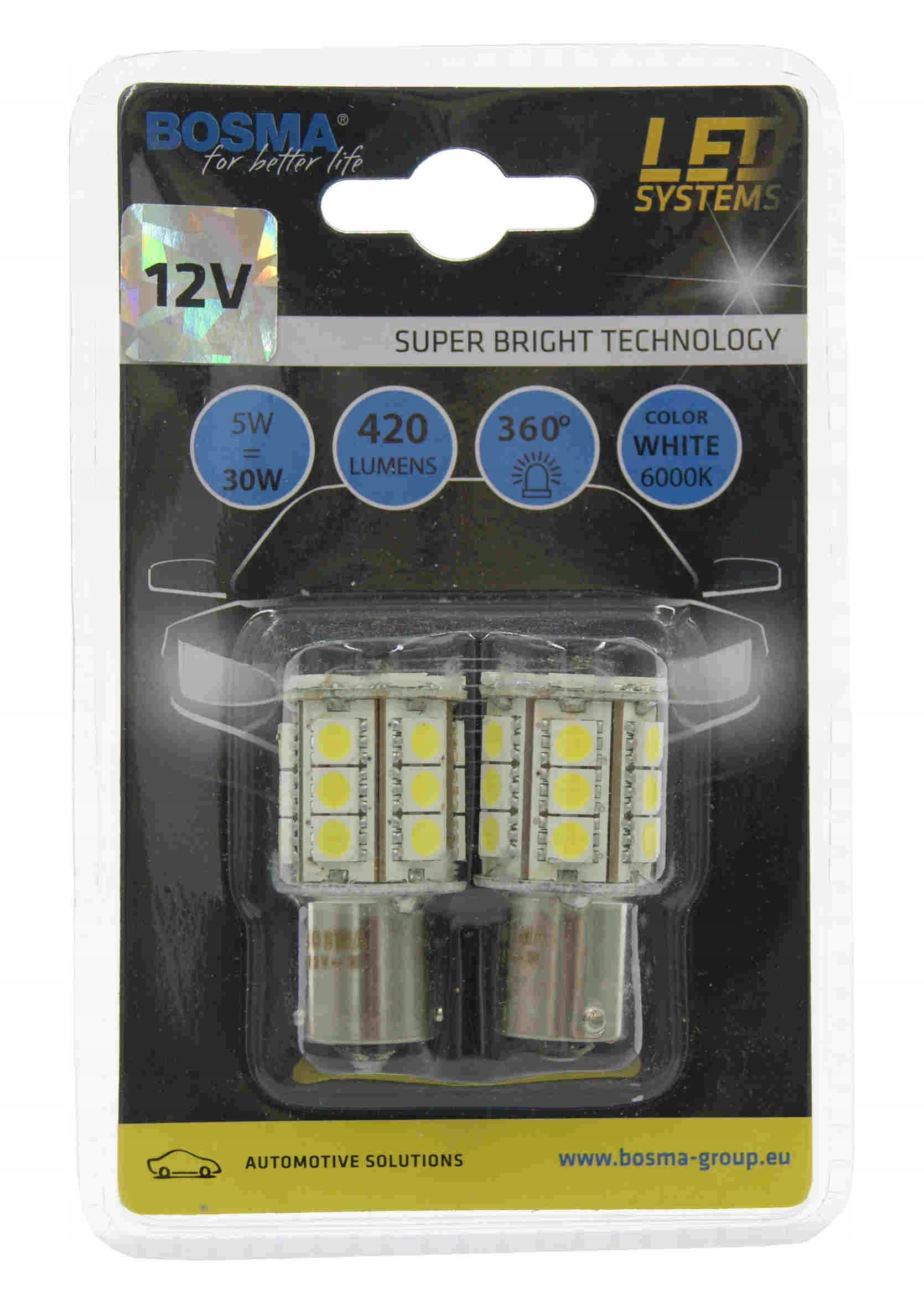 

Bosma Żarówka Ledowa P21W BA15S 12V 24xSMD 2SZT