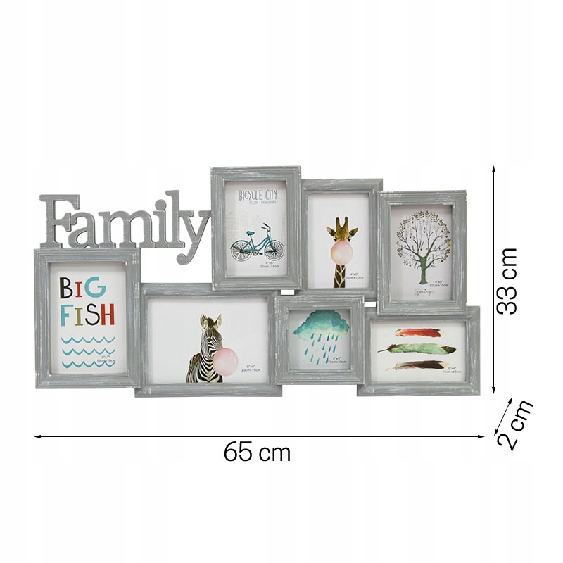 OUTLET RAMKA NA ZDJĘCIA MULTI 7 ZDJĘĆ FOTO UC70404 Marka inna