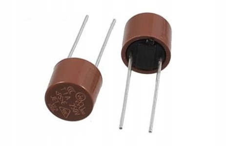 Bezpiecznik kubkowy 2,5A 250V R=5.08 okrągły -10szt