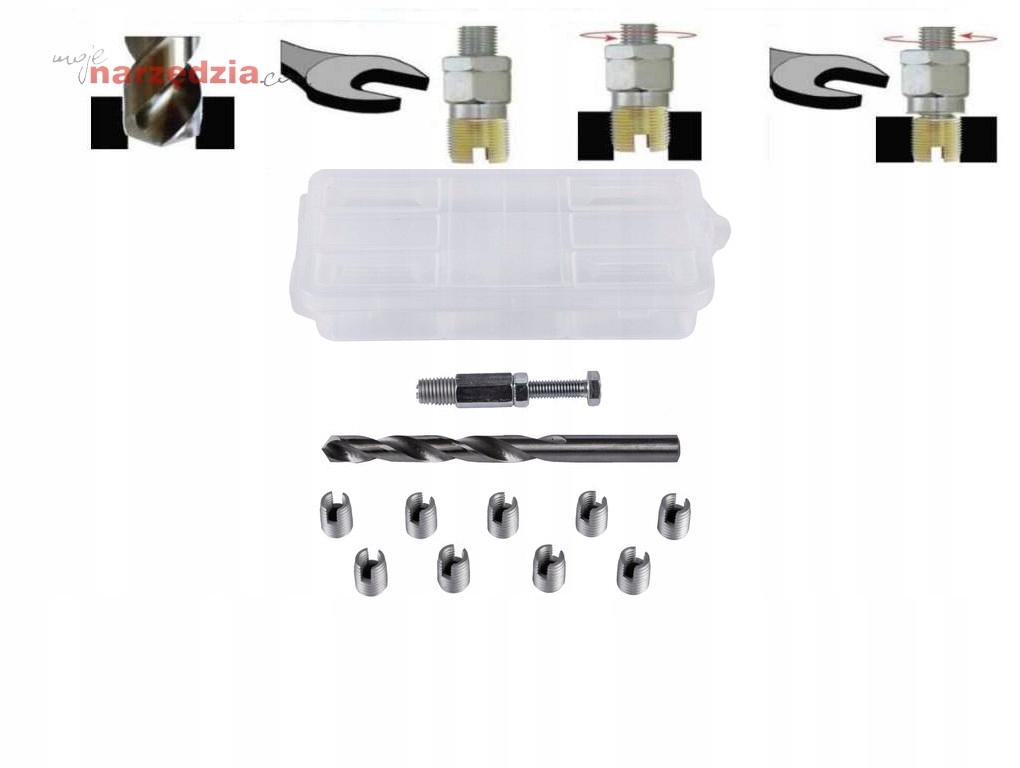 

Zestaw do naprawy gwintu M8 X1.25MM Samogwint