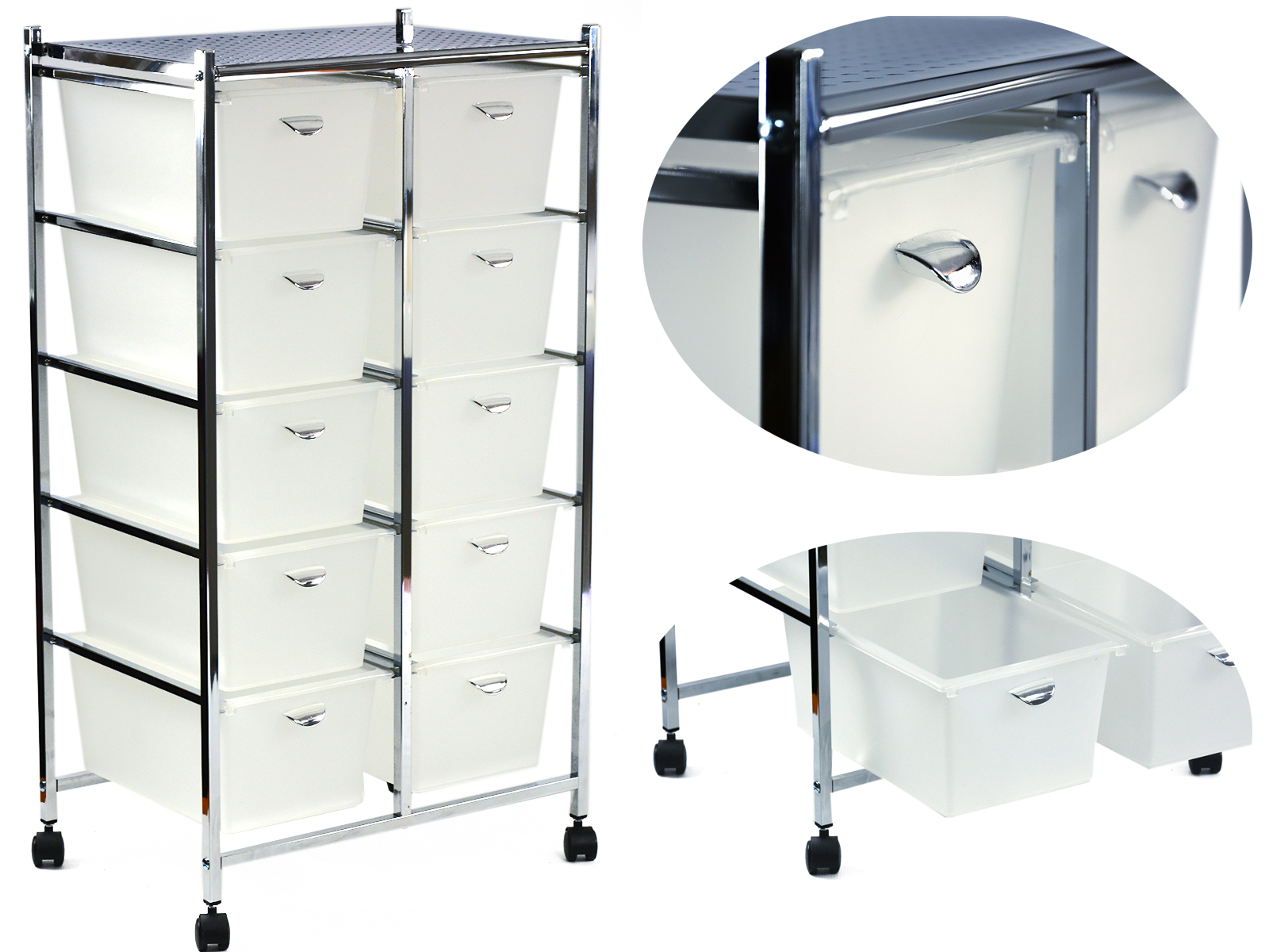 КНИЖНЫЙ ШКАФ ШКАФ ДЛЯ ВАННЫ НА КОЛЕСИКАХ С 10 ЯЩИКАМИ