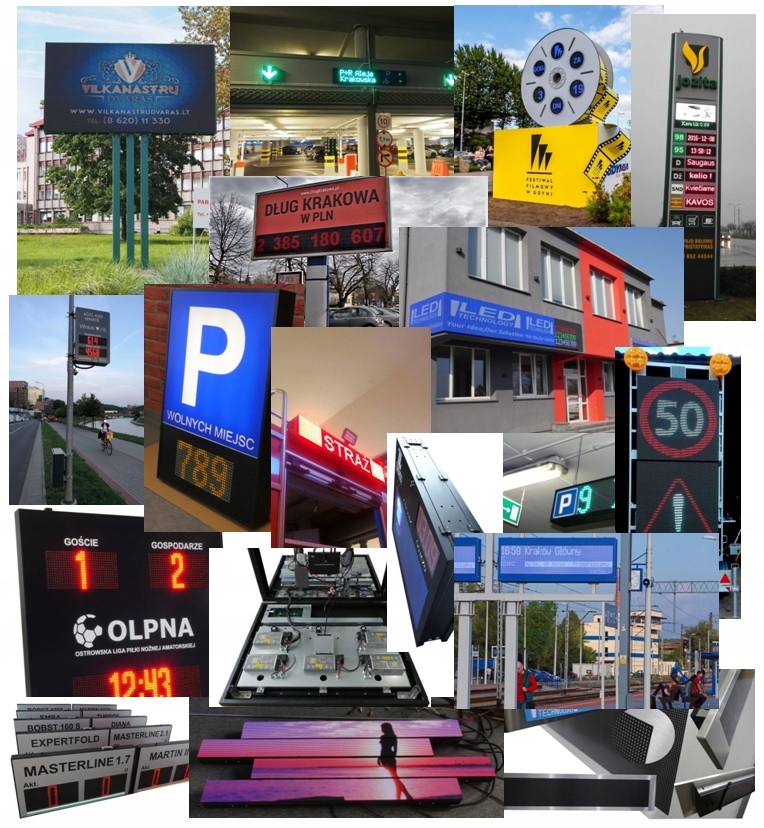 KRZYŻ APTECZNY 2xP10-96X96cm RGB VIDEO ANDROID iOS Szerokość produktu 96 cm