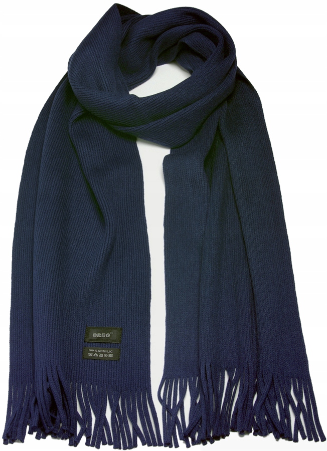 GRANATOWY GŁADKI Szalik Szal Zimowy MĘSKI AF48 Kod producenta AF11MM