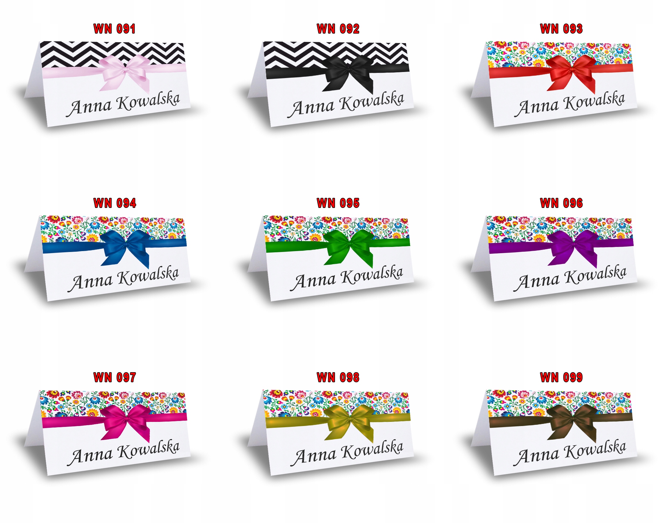 Winietki Wizytówki przyjęcie na stół - 2 szt Marka inny