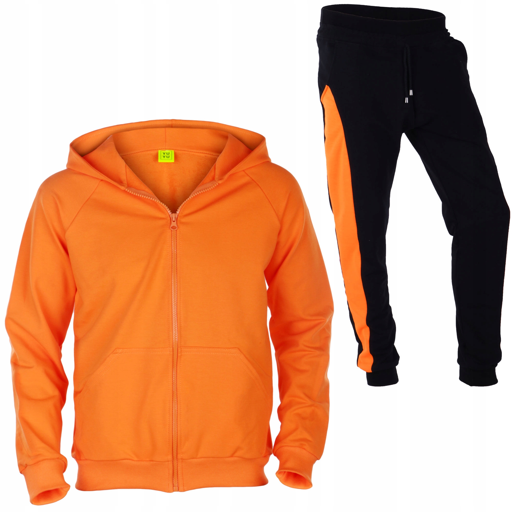 

Dres Bluza Kaptur Pomarańczowa+ Spodnie Czarne 170